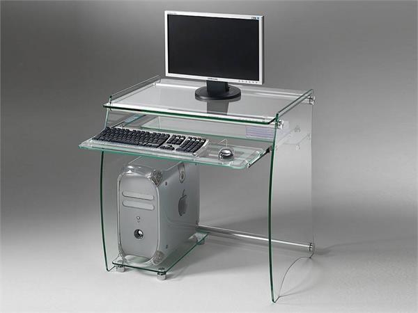PC Schreibtisch aus Glas Clear