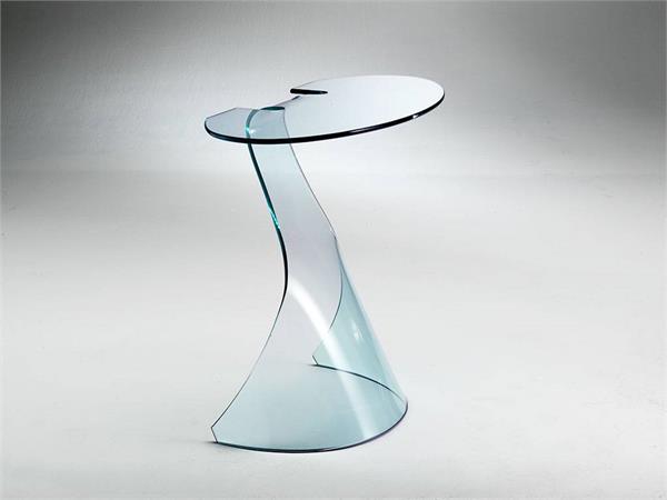 Consolle in curved glass Cigno