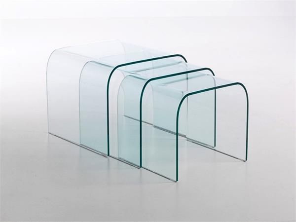 Tischchen aus gebogenem Glas Tunnel Tre 