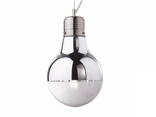 Luce Cromo SP1 Small aufgehängte Lampe mit Diffusor aus Glas