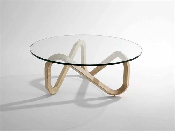 Coffee table with wood base Libra 