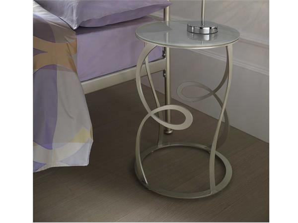 Bedside table in wrought iron and glass Zaide