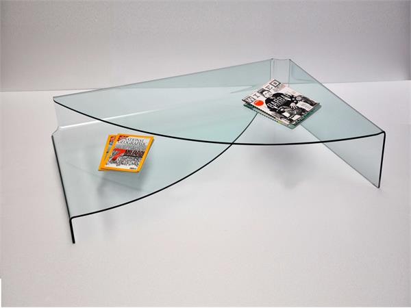 Coffee table in curved glass for living room Spectaculaire