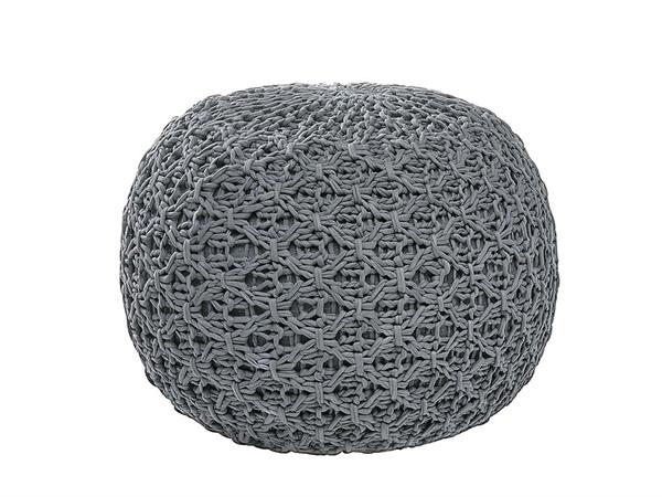 ATHENA DARK GREY woven pouf