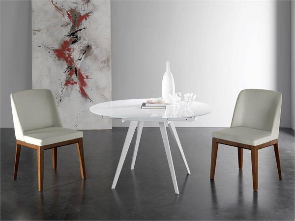 Extendible round table in glass ARGO