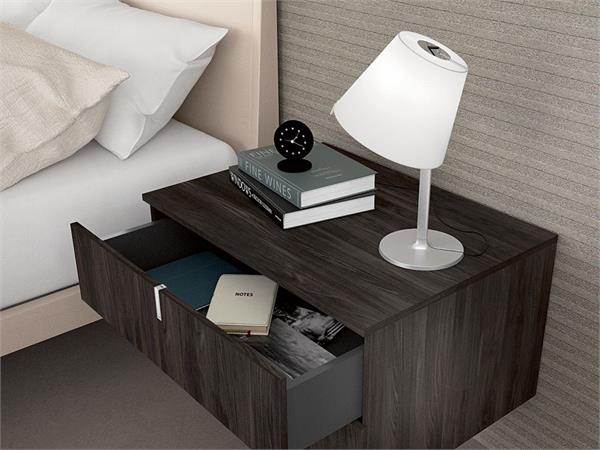 Suspended little bedside table with 2 drawers Tratto