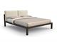 Double bed in wood with padded heaboard Spazio in Upholstered beds