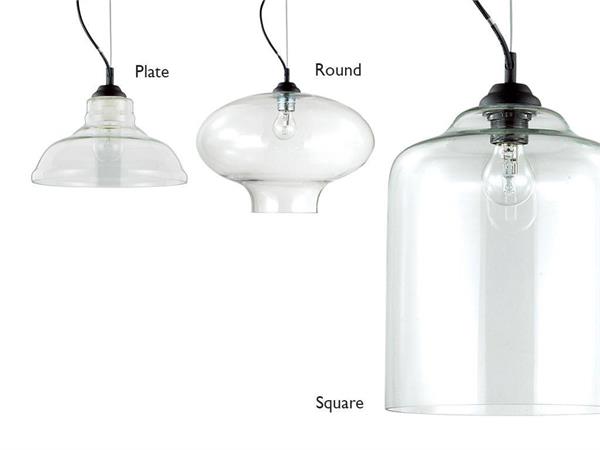 Aufgehängte Lampe aus geblasenem Glas Bistrò