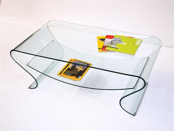 Smile curved glass coffee table 