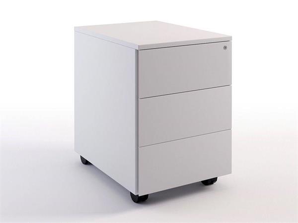 Metal chest of drawers on wheels with 3 drawers Simplex