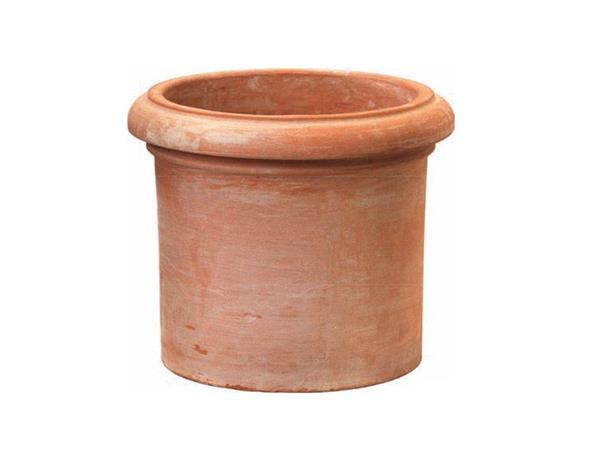 Vaso cilindro trequanda liscio in terracotta