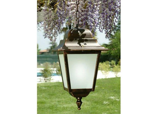 Hanging outdoor lantern in aluminium and glass Athena