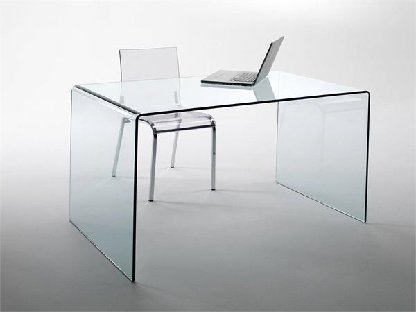 Table/bureau en verre courbé Scriptorium