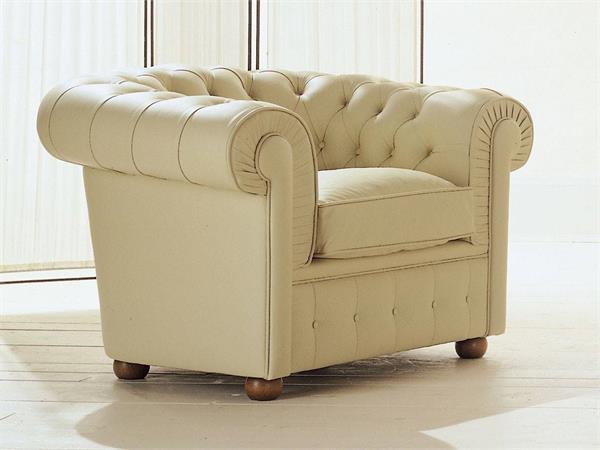 Chester fauteuil classique en cuir et eco cuir