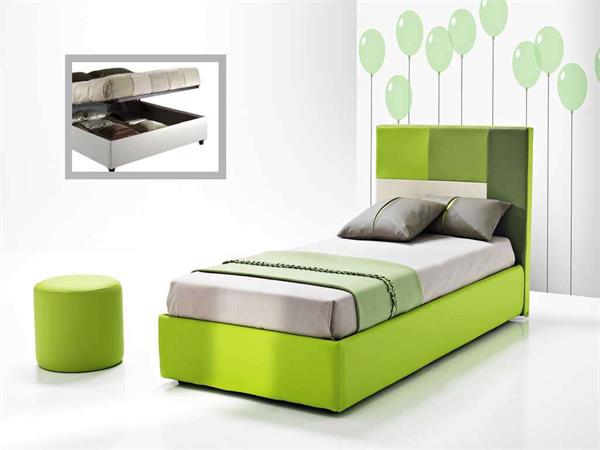 Small double bed with colored headboard Picasso