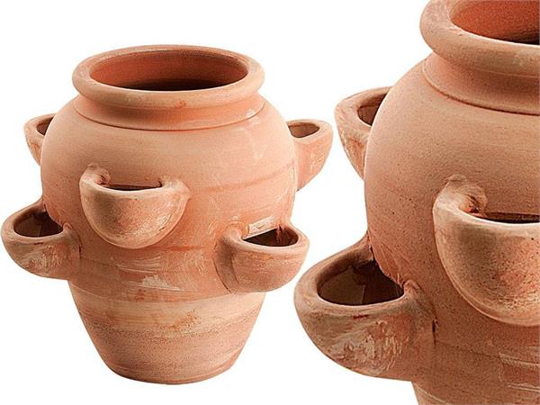 Orcio 035 Vase aus Tonerde mit Taschen