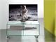 Glass tv stand with wheels E-Box in Living room