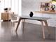 Table in glass with wooden base Dafne  in Living room