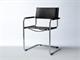 Mart Stamm chair with armrests in chromed metal and leather in Living room