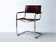 Mart Stamm chair with armrests in chromed metal and leather in Living room