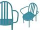 Mallet Stevens Stuhl aus lackiertem Metall mit Armlehnen in Tag