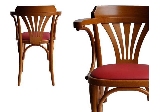 Stuhl Bistrot 600 SI aus Holz und Kunstleder
