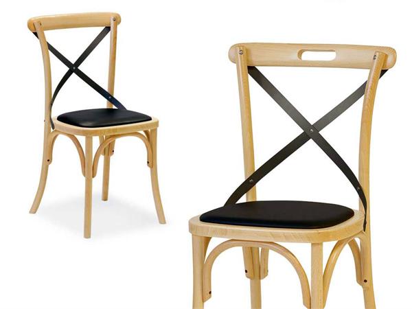 Chaise vintage en bois et cuir artificiel Ciao Antra