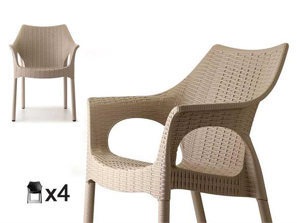 Chaise en plastique en polypropylène tressée Olimpia Trend