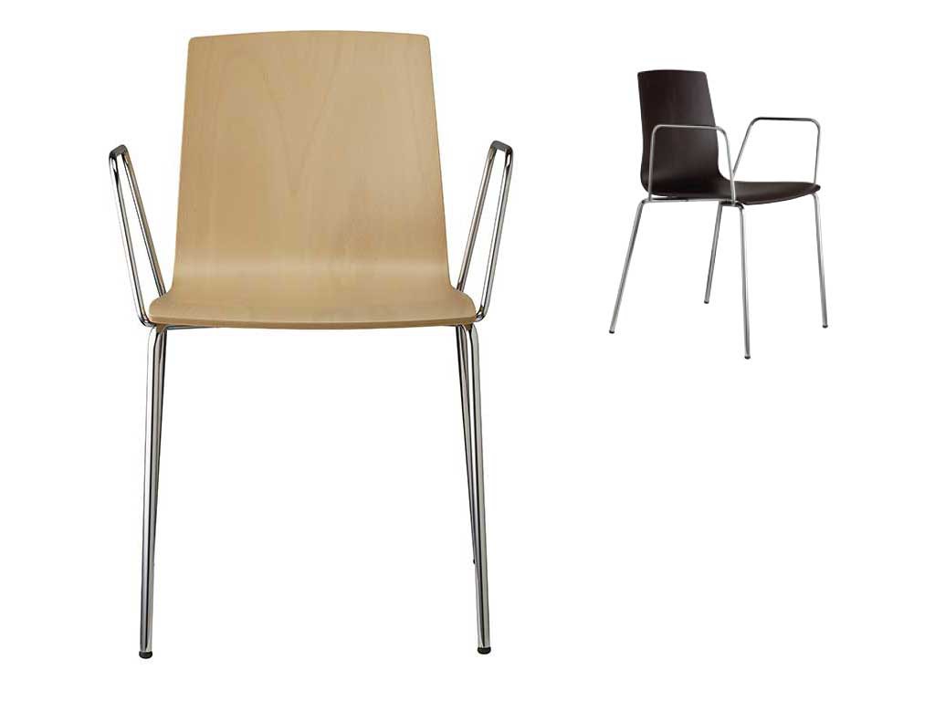 Alice Wood wooden chair with armrests