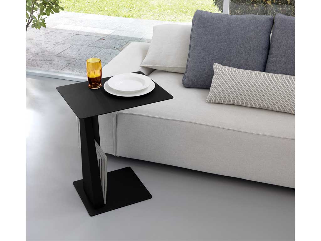 Magazine rack coffee shop table