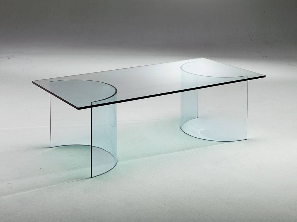 Tavolino in vetro curvato Ying Yang