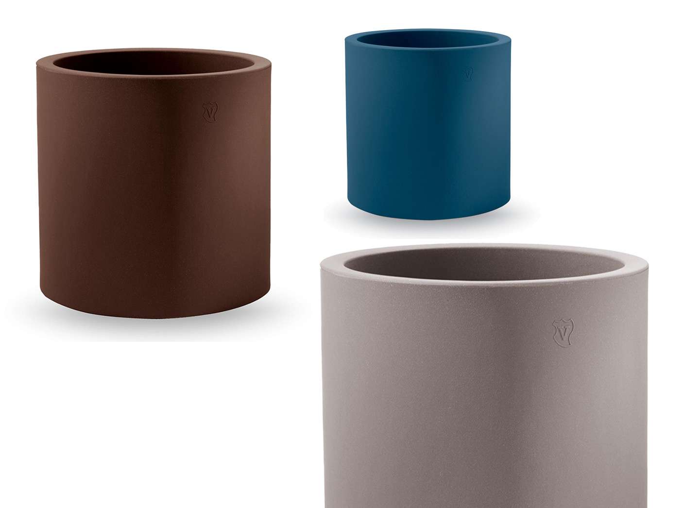 Cylinder planter pot - polyethylene vase - Cosmos