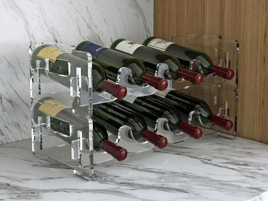 Portabottiglie vino design da terra - Wave