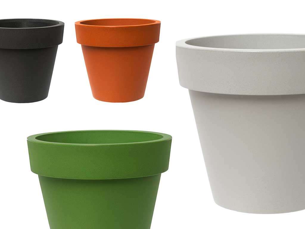 Vaso in plastica rotondo da giardino diametro 40 cm verde anice