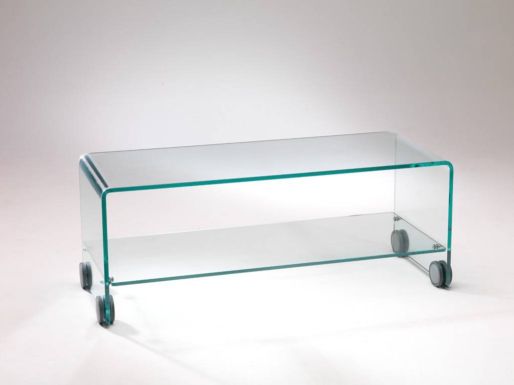Glass tv stand on cheap wheels