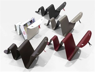 porta riviste in acciaio snake