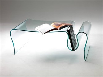 tavolino da salotto in vetro curvato dharma
