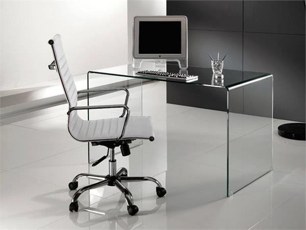 Schreibtisch aus gebogenem Glas Bend