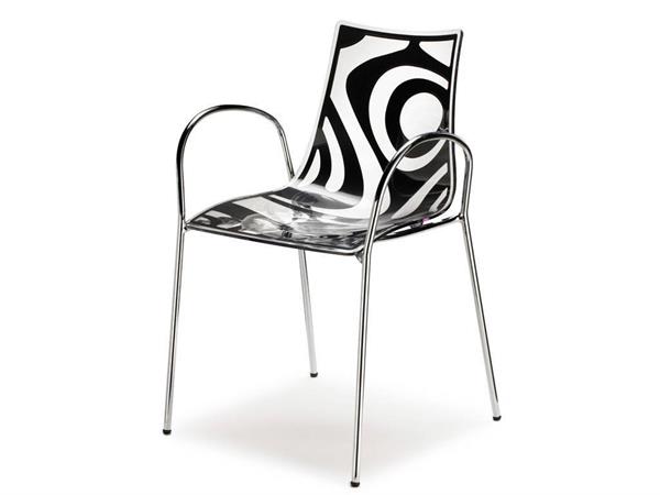 Technopolymer chair with arms Wave 