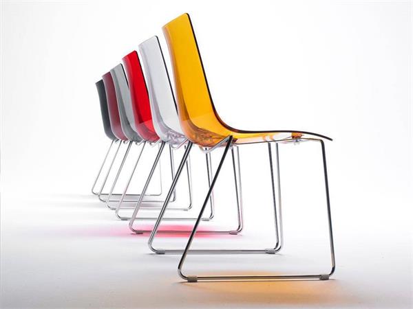 Sleigh polycarbonate chair Zebra Antishock 