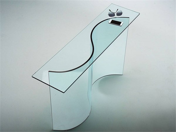 Consolle in curved glass Mantra