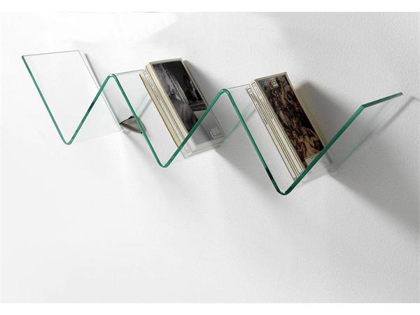 Zig Zag shelf in curved glass