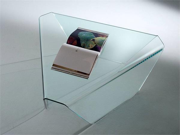 Coffee table in curved glass Tripod