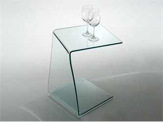 wry tavolino servetto in vetro curvato