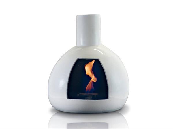 Peer wall fireplace in ceramic