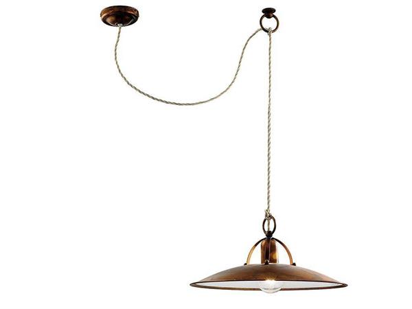 Decentralized hanging lamp in brass Osteria