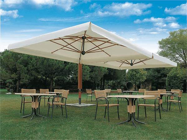 Wood double outdoor wooden umbrella