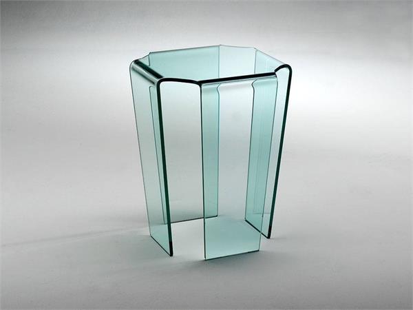 Coffee table in curved glass Tecla