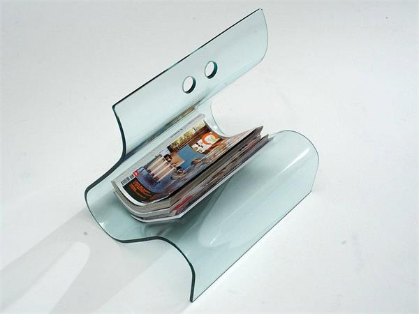 Magazine rack in curved glass Times