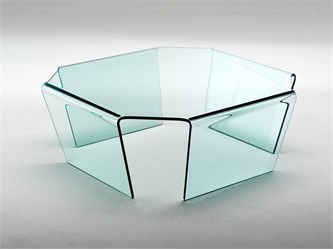 Tavolino in vetro curvato Quadra